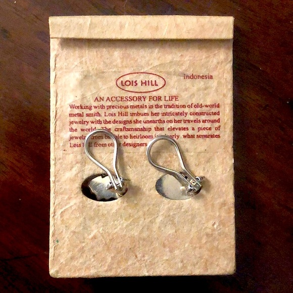 LOIS HILL Sterling Silver Granulated Cutout Floral Clip On Earrings - Picture 2 of 7